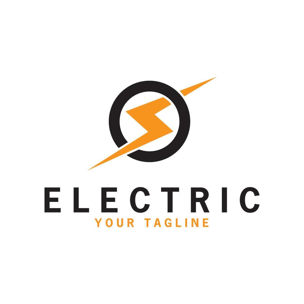 Lightning design element logo electric power Energy and thunder electric symbol concept design vector