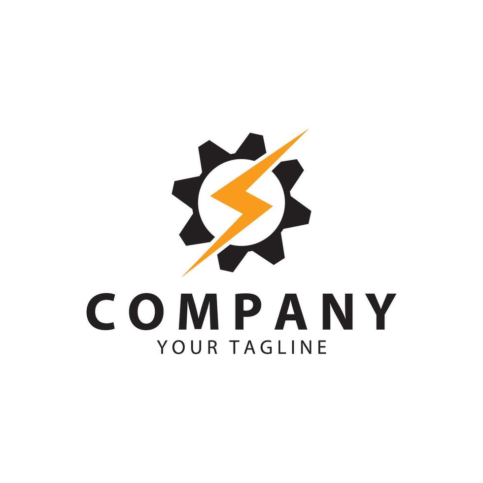 Lightning design element logo electric power Energy and thunder electric symbol concept design vector