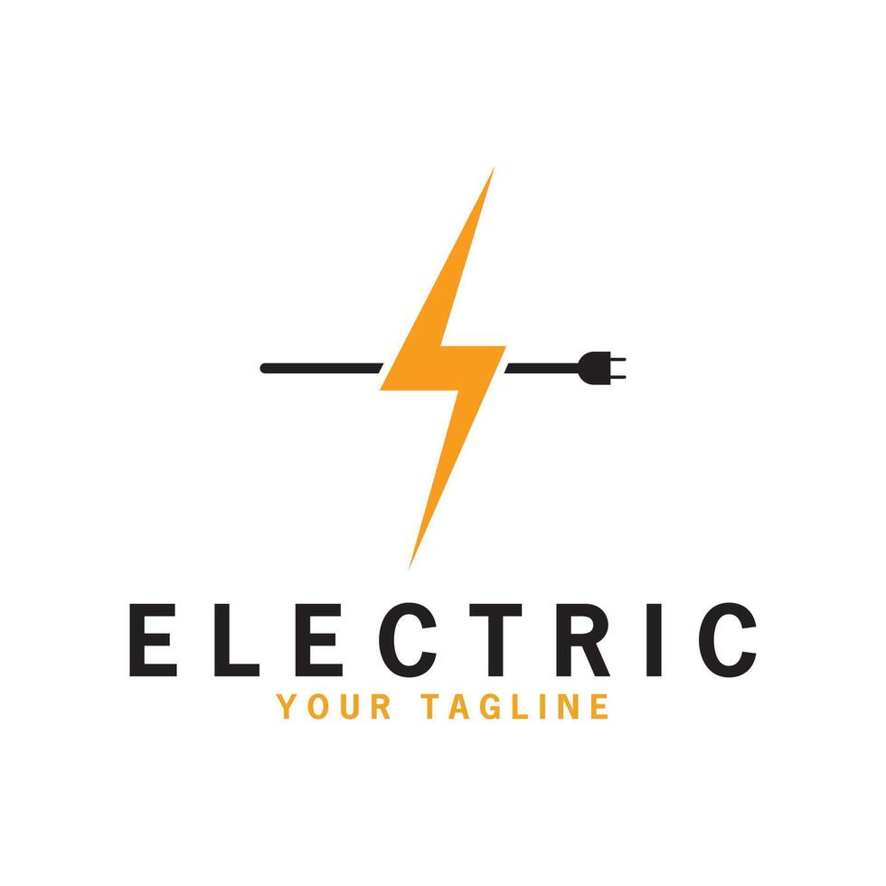 Lightning design element logo electric power Energy and thunder electric symbol concept design vector