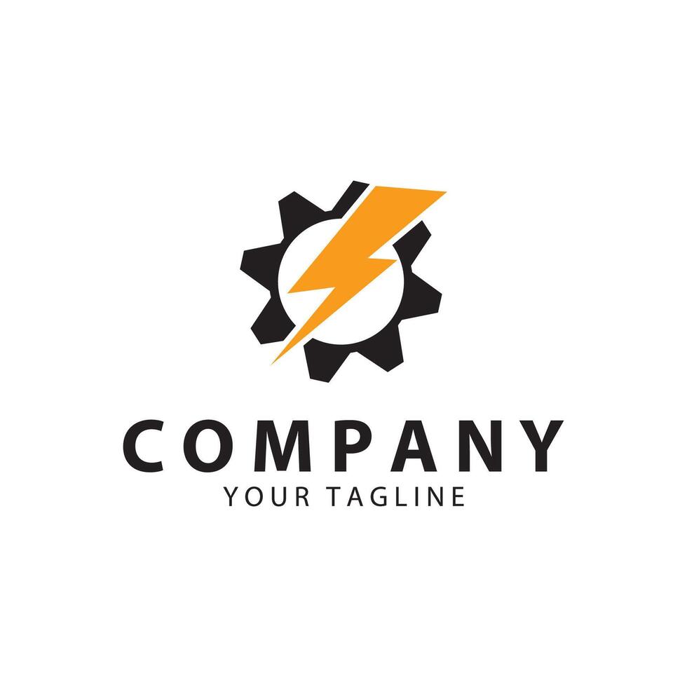 Lightning design element logo electric power Energy and thunder electric symbol concept design vector
