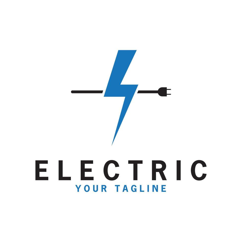 Lightning design element logo electric power Energy and thunder electric symbol concept design vector