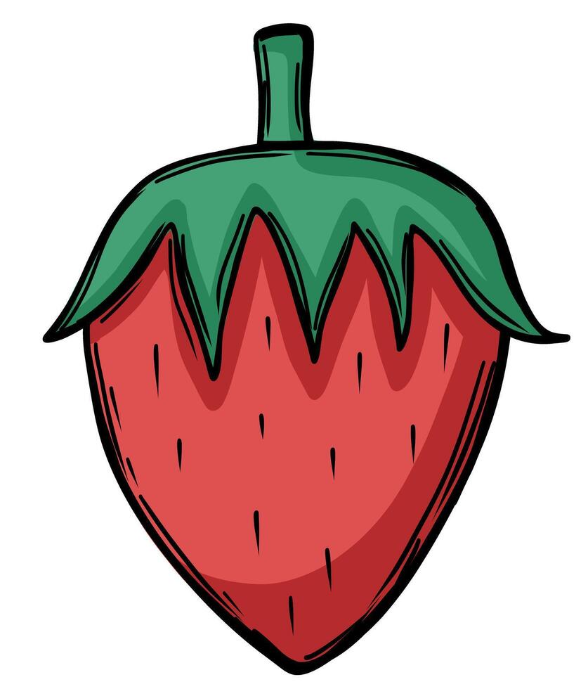 Strawberry in color doodle style vector