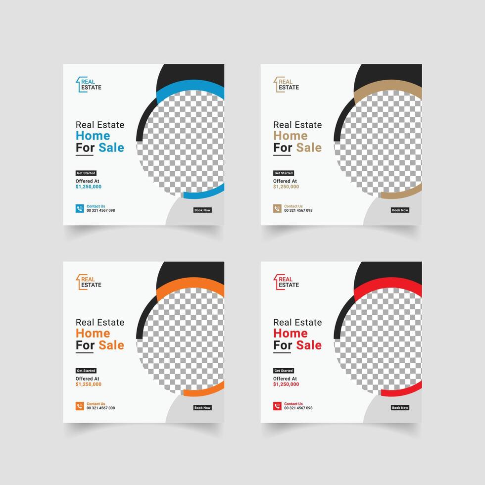Bundle Social media post design vector