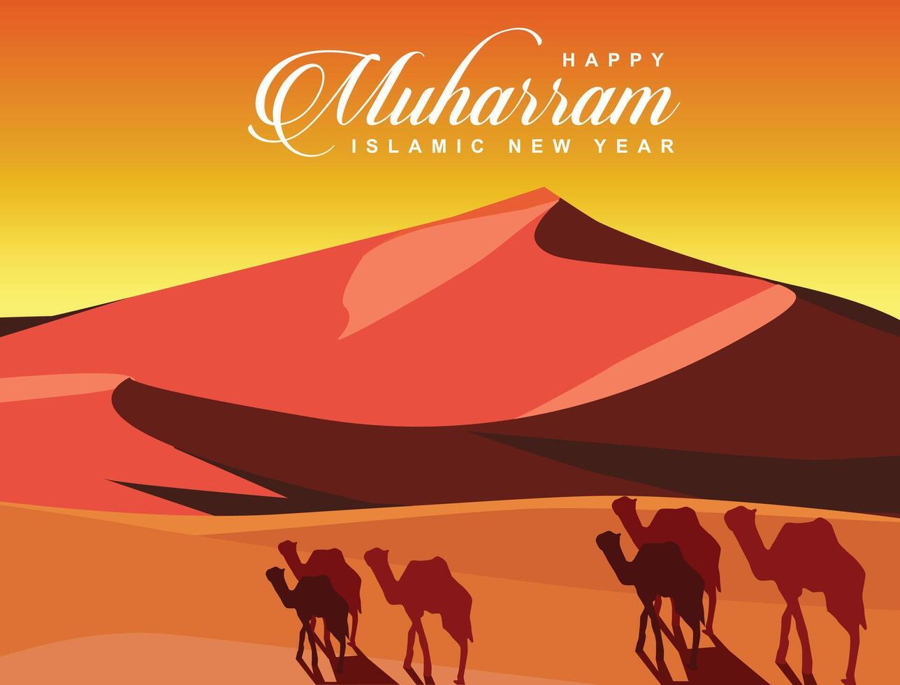 Happy Islamic New Year 1441 background design with traditional lantern lamp and great mosque illustration for muslim community event. eps 10 vector