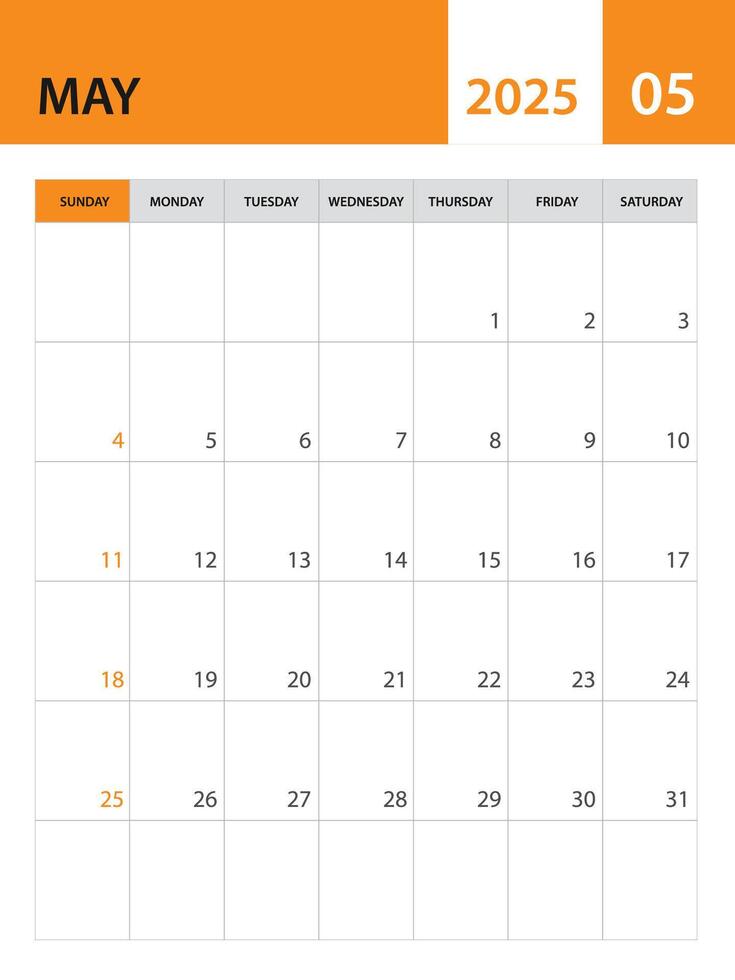 May 2025 template, Calendar 2025 template , planner monthly design, desk calendar 2025, wall