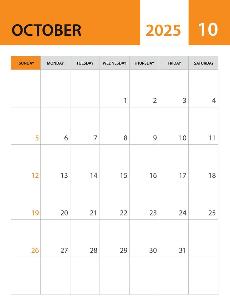 October 2025 template, Calendar 2025 template , planner monthly design, desk calendar 2025, wall