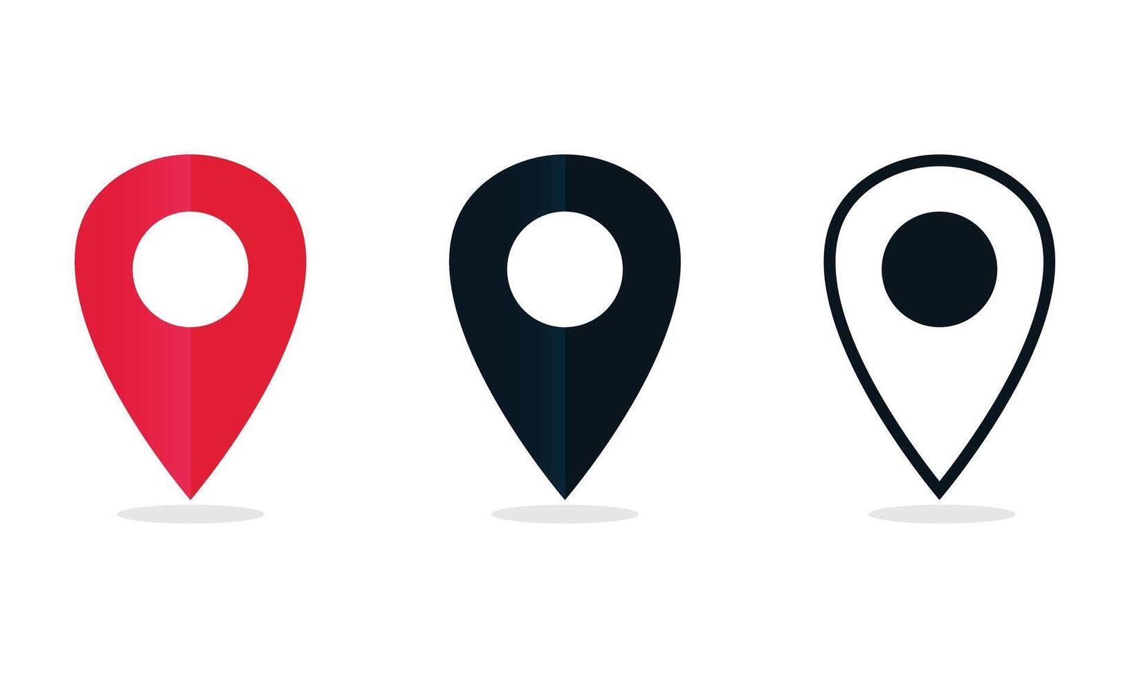 set of location icons, directions, addresses vector