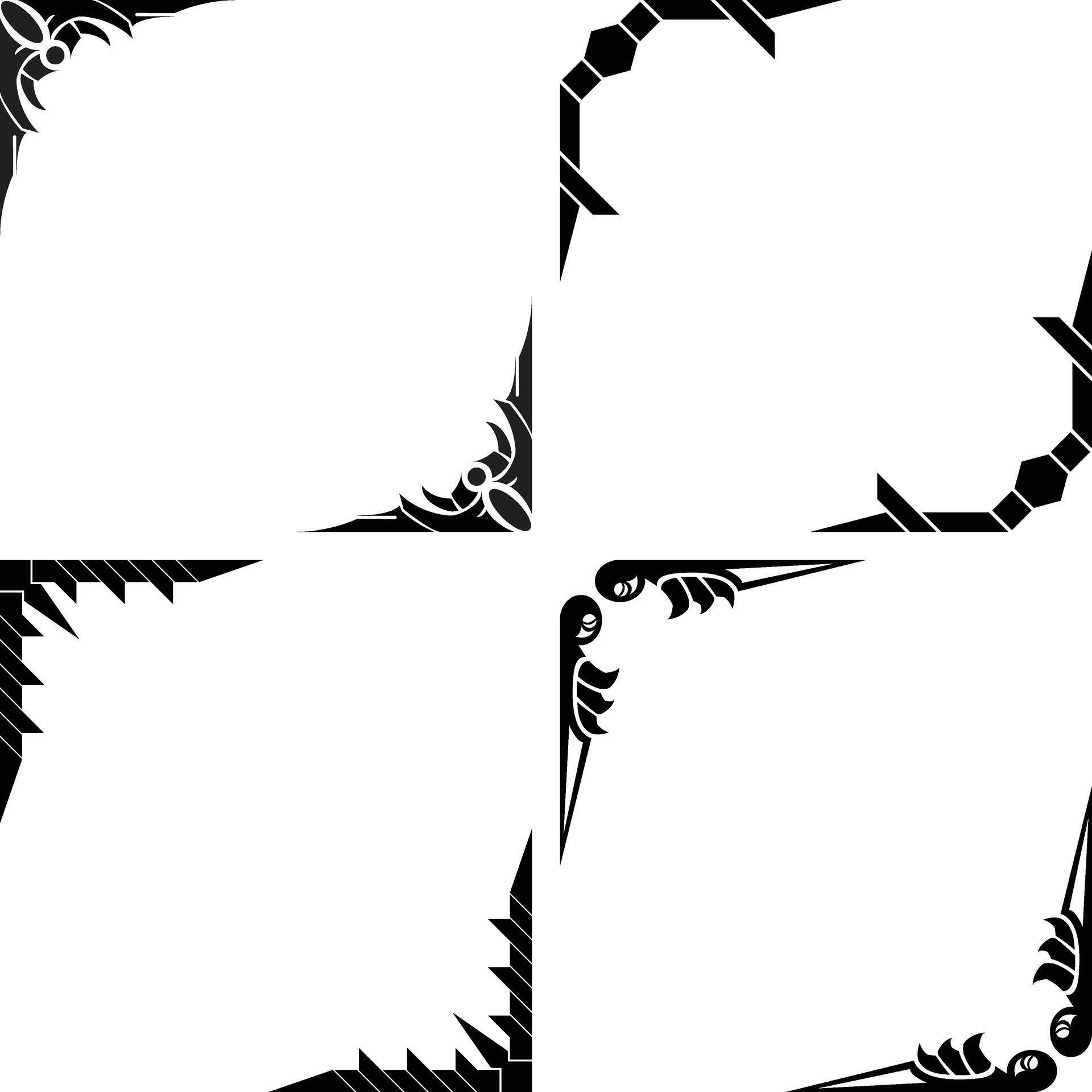 Fantastical fancy corner frames and borders set for design and