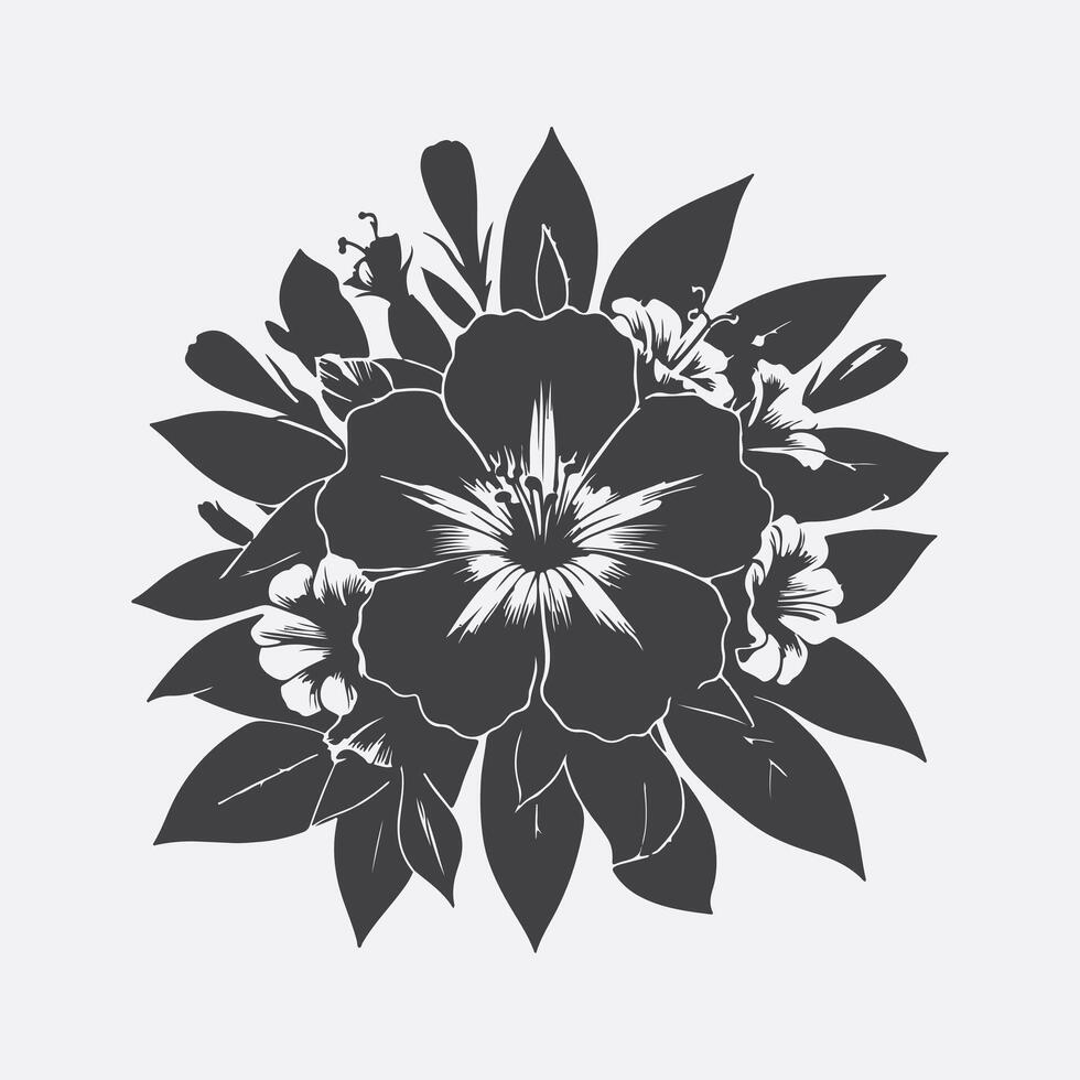 The Mesmerizing Silhouette of the Four O'Clock Flower, Nature's Evening Elegance vector