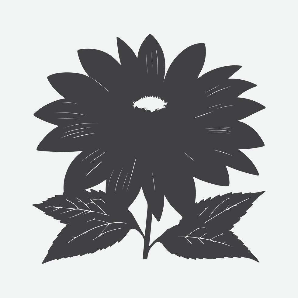 Captivating Silhouette of Rudbeckia Flower, Nature's Shadow Art vector