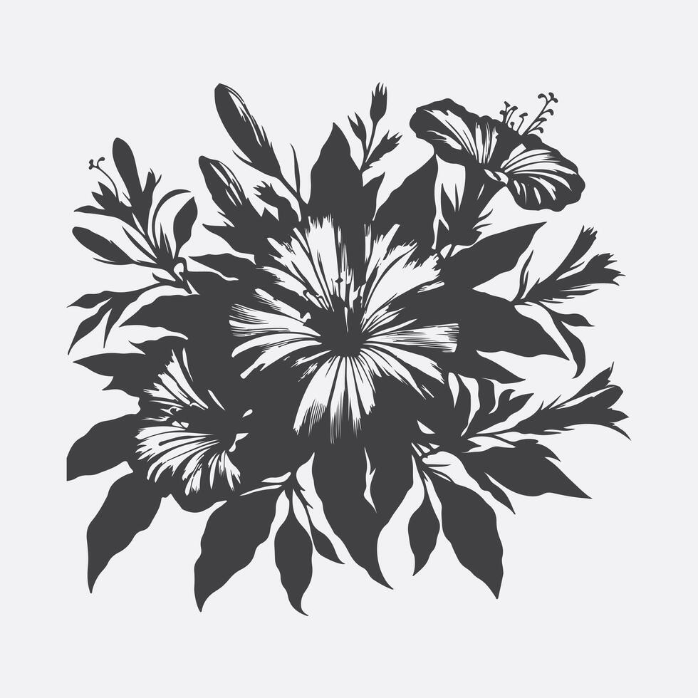 The Mesmerizing Silhouette of the Four O'Clock Flower, Nature's Evening Elegance vector