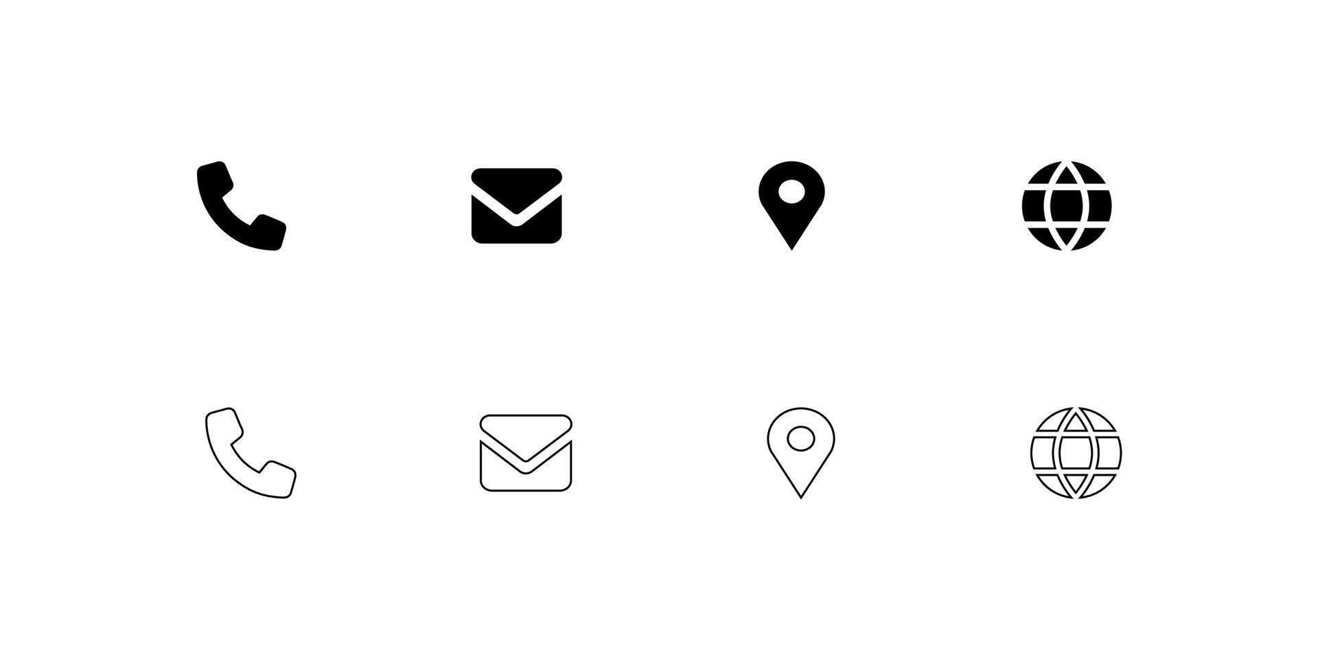 Contact Icons collection for business card. vector
