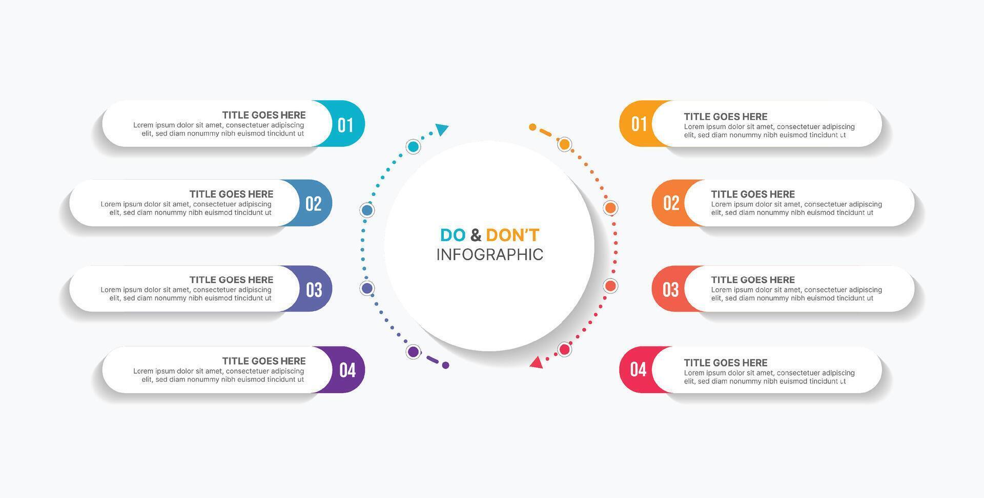 Dos and Don'ts, Comparison Chart Infographic Template Design vector
