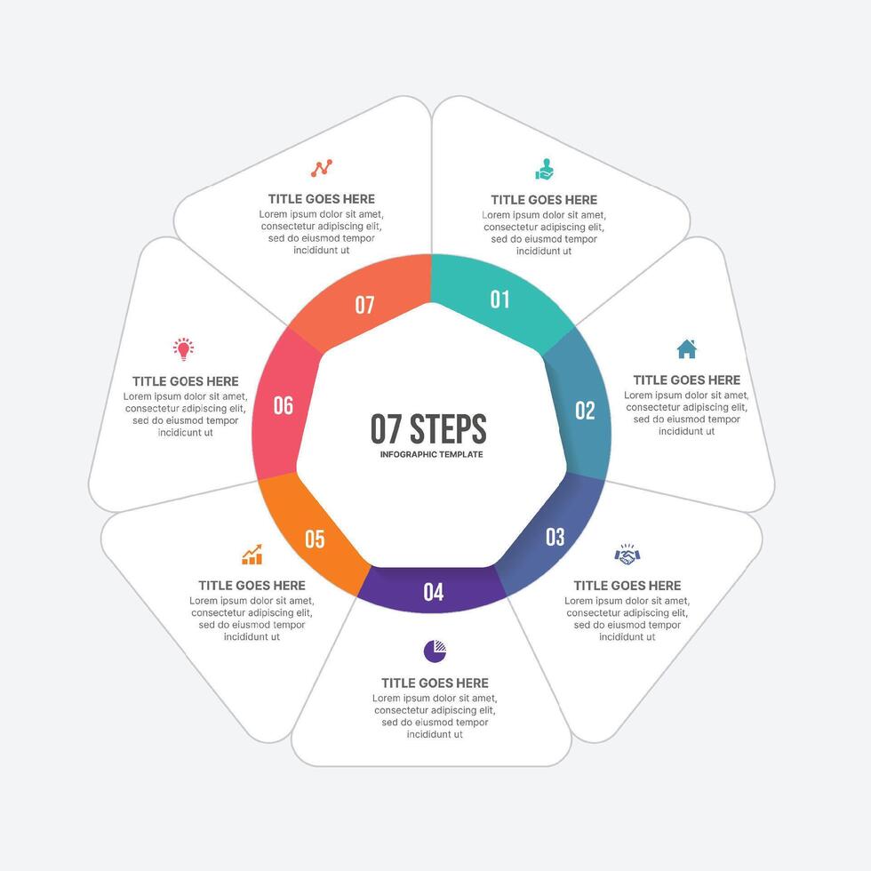 Circle Round Cycle Business Infographic Design Template with 8 Options vector
