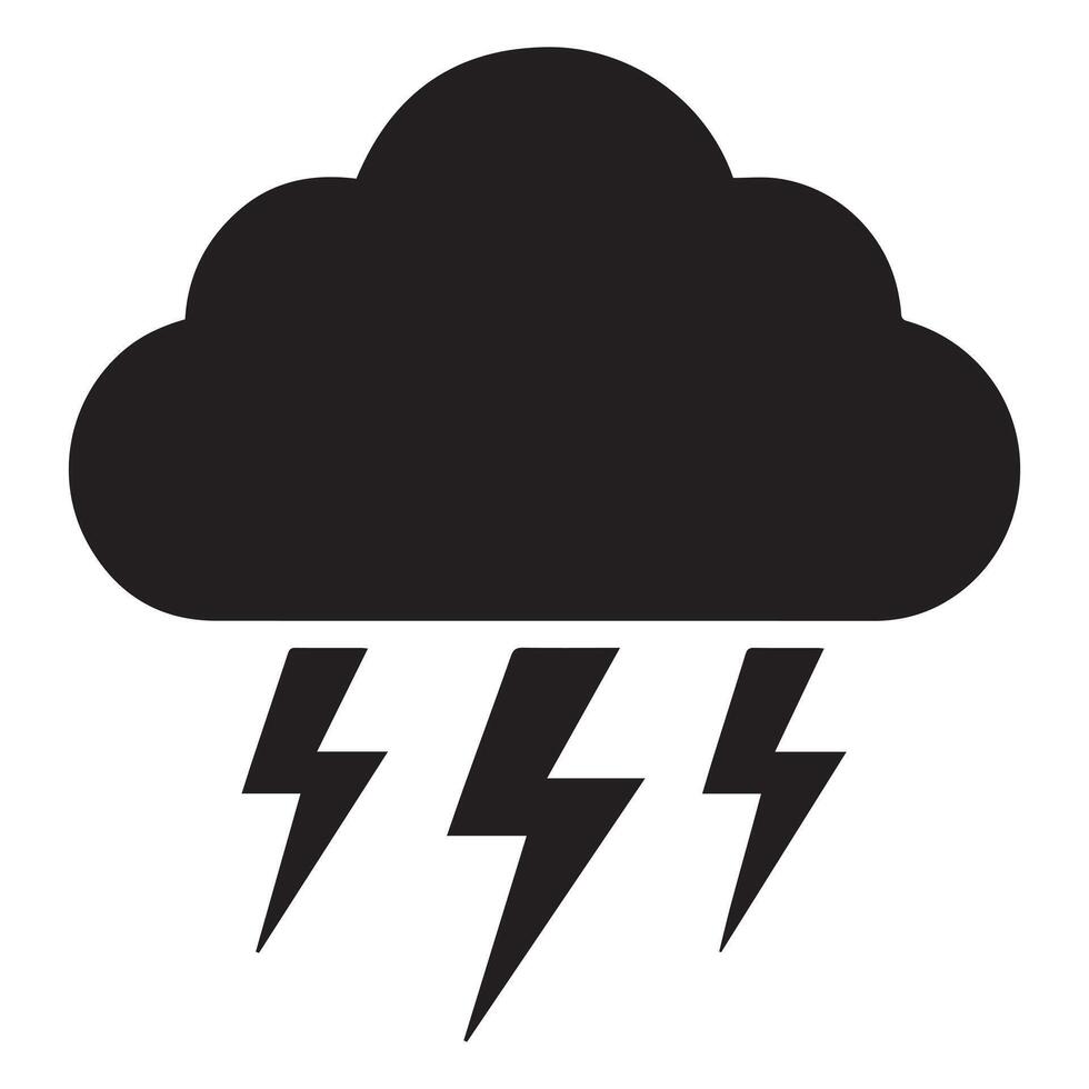 illustration of a lightning bolt crossing a cloud vector