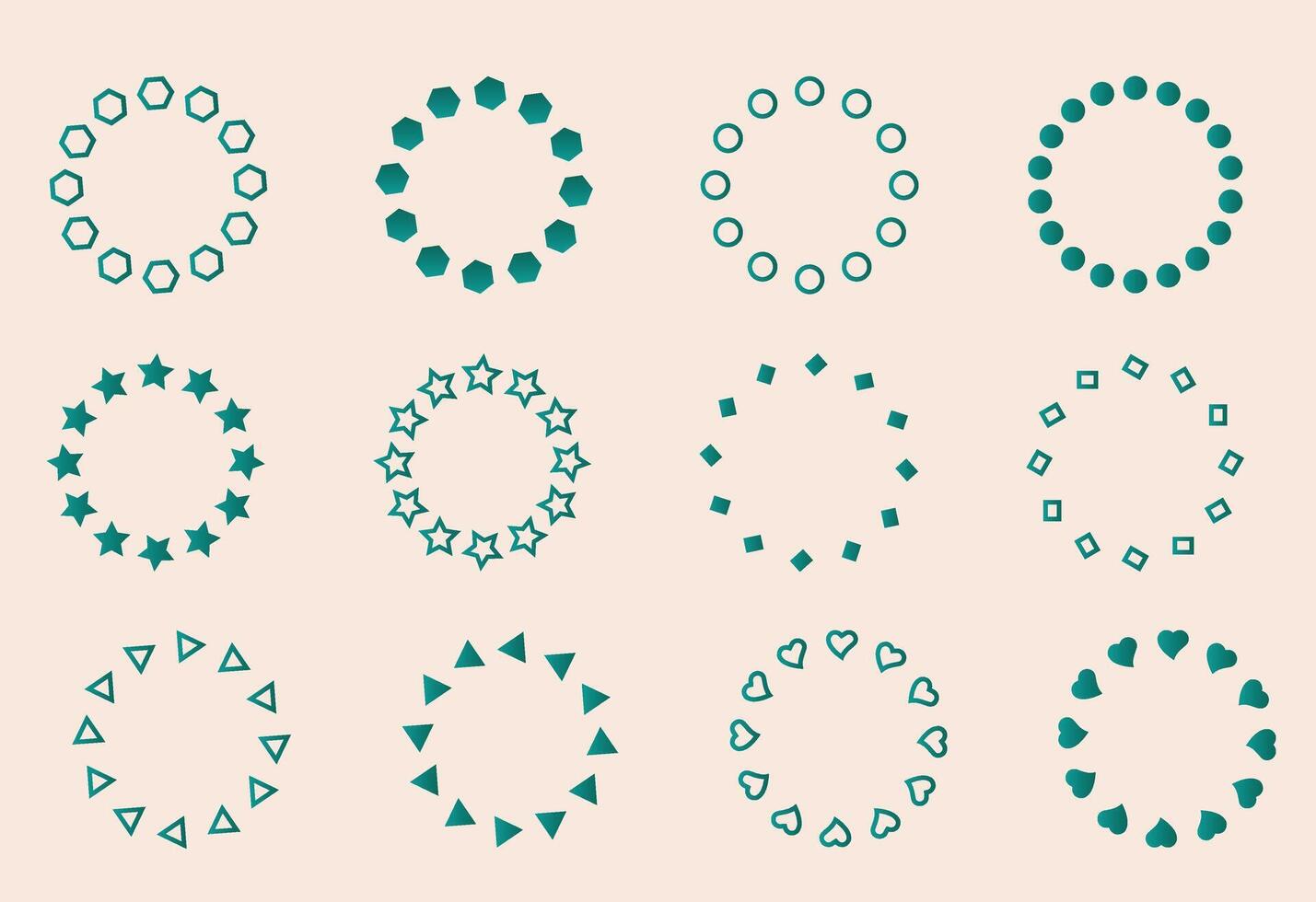 collection of circle frame illustration vector