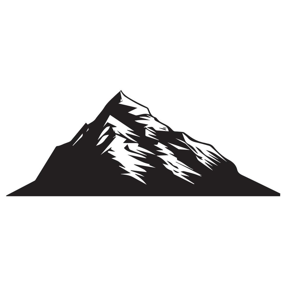 A Mountain illustration in black and white vector