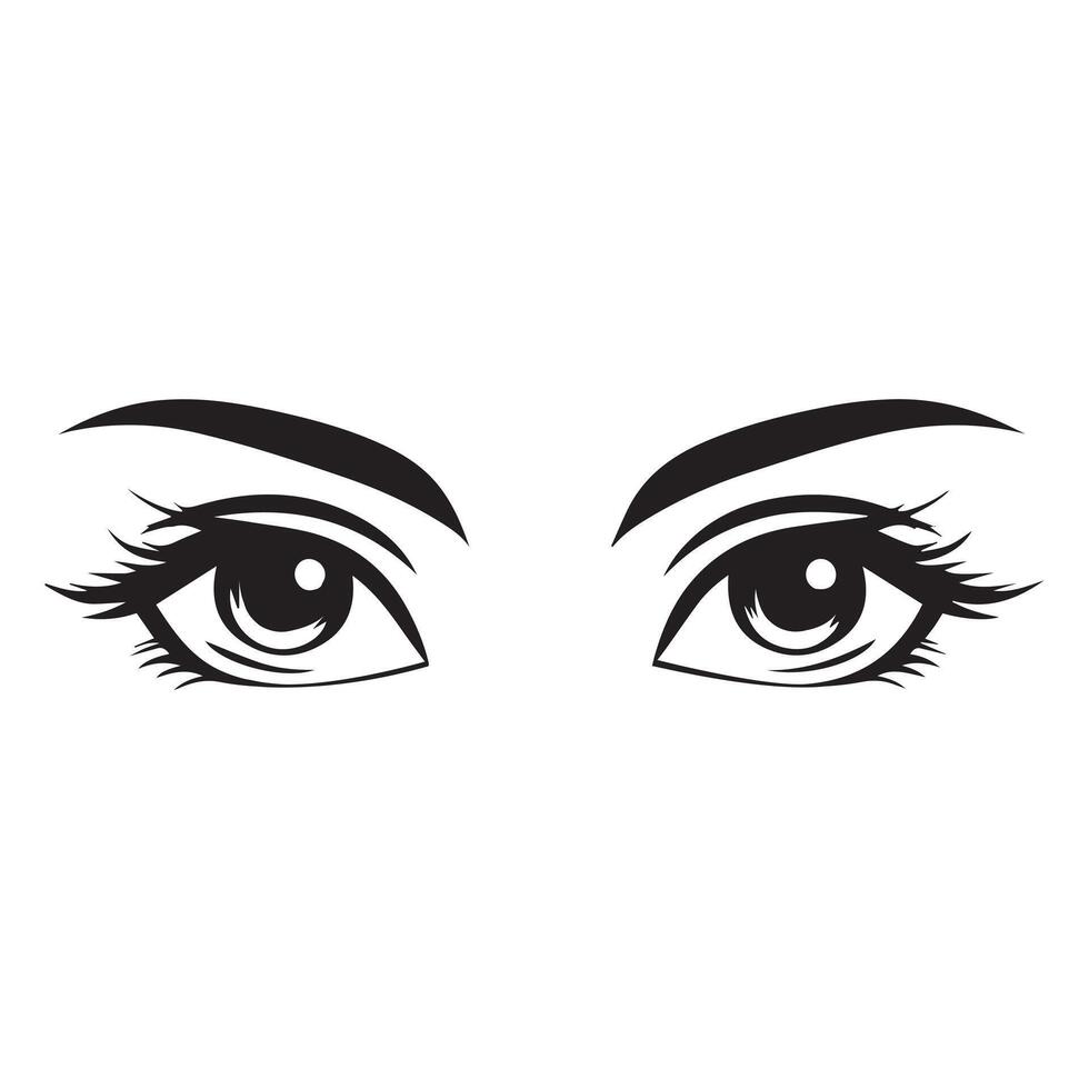 Eyes with gentle serene expression and soft brows vector