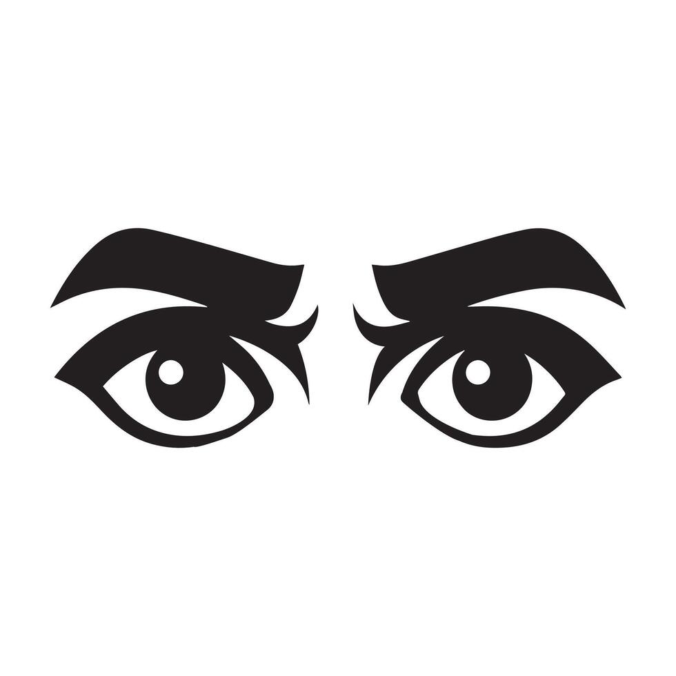 Eyes with a curious illustration in black and white vector