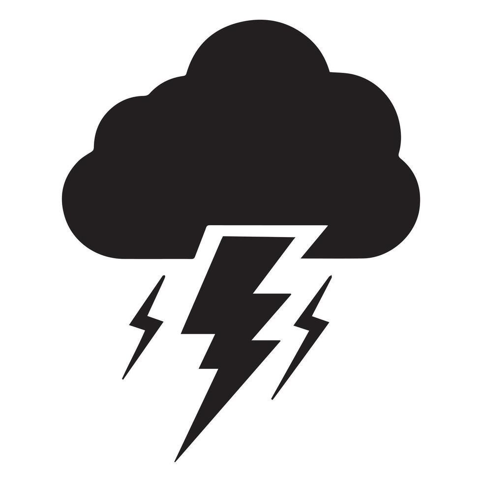 illustration of a lightning bolt crossing a cloud vector