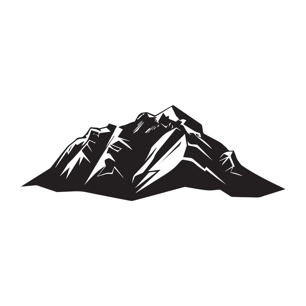 A Mountain illustration in black and white vector