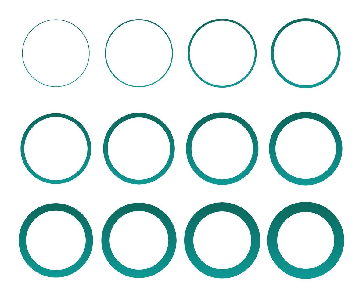 collection of green circle frame illustration vector