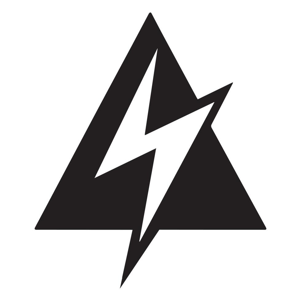 illustration of a lightning bolt within a triangle vector