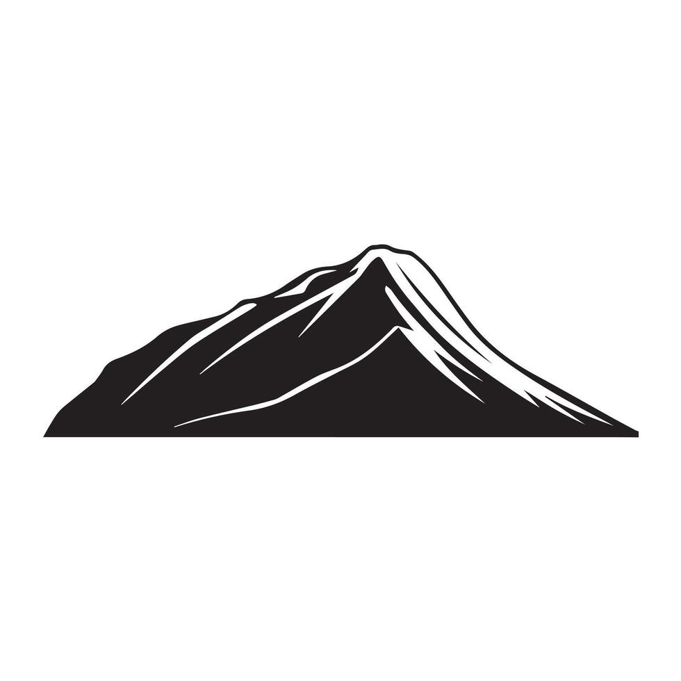 A Mountain illustration in black and white vector