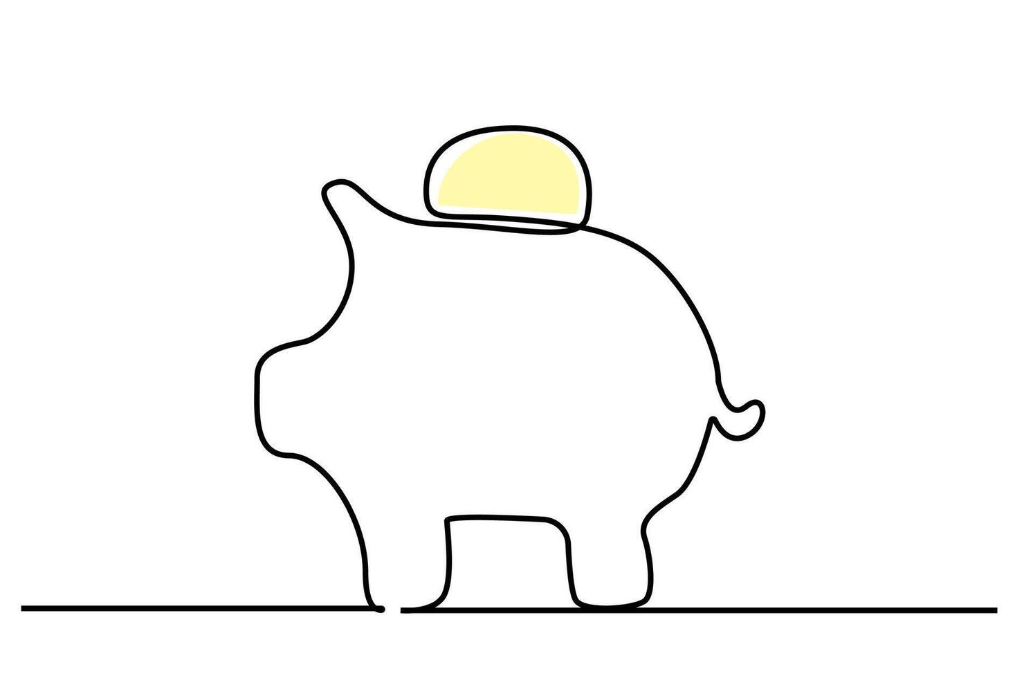 pig toy coin collection box toy line art vector