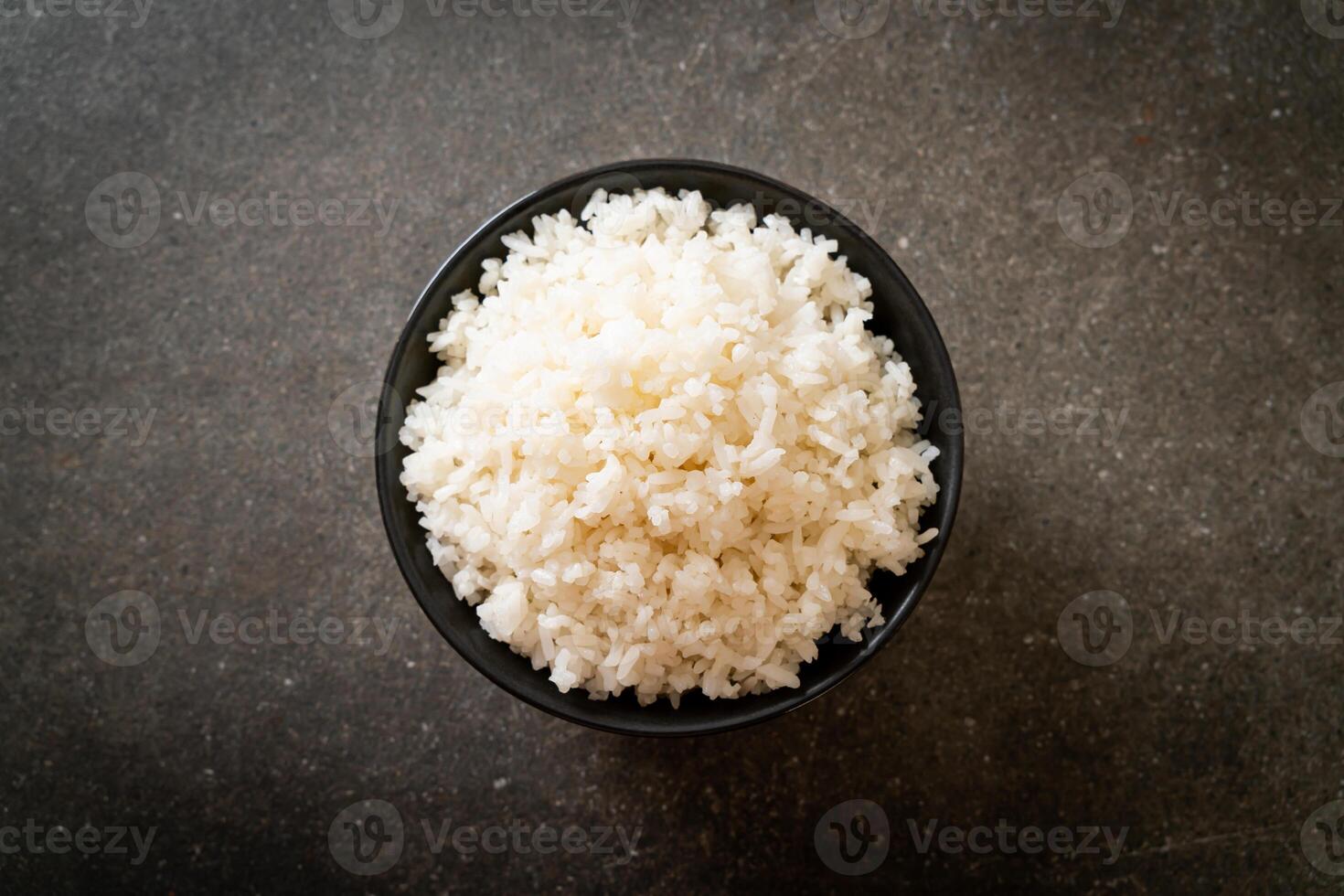 cooked white rice bowl photo
