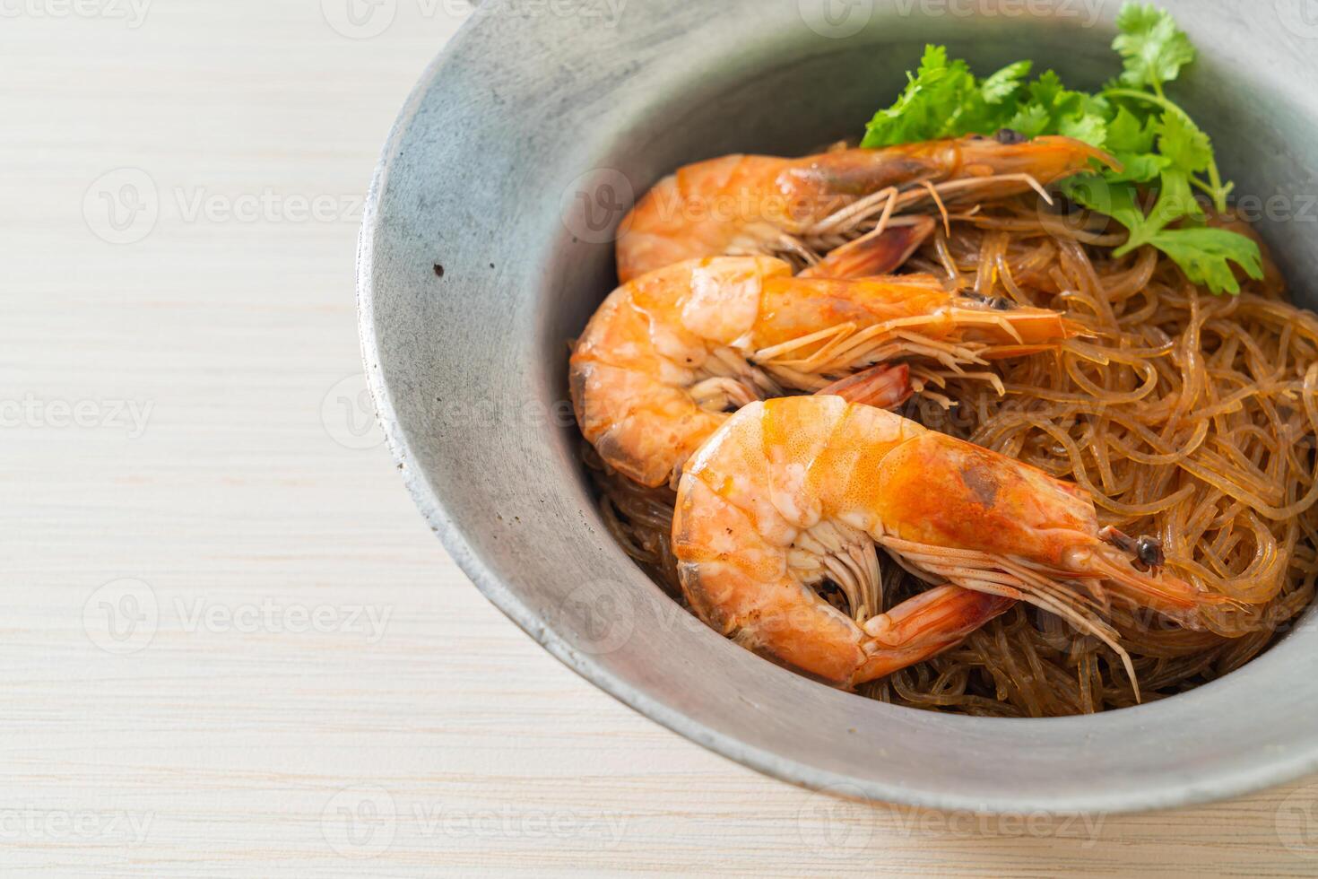 Casseroled or Baked Shrimp with Glass Noodles photo