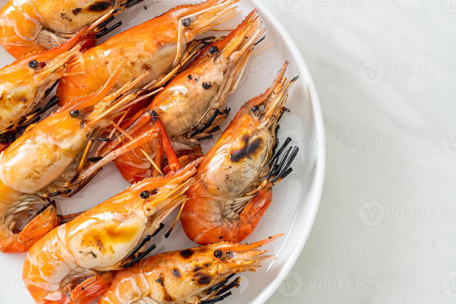 grilled river prawns or shrimps photo