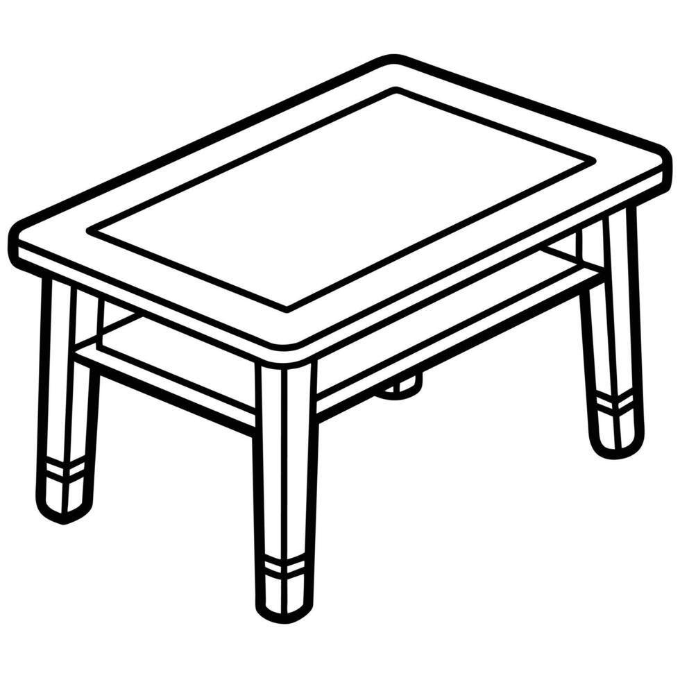 line illustration of furniture product, table vector