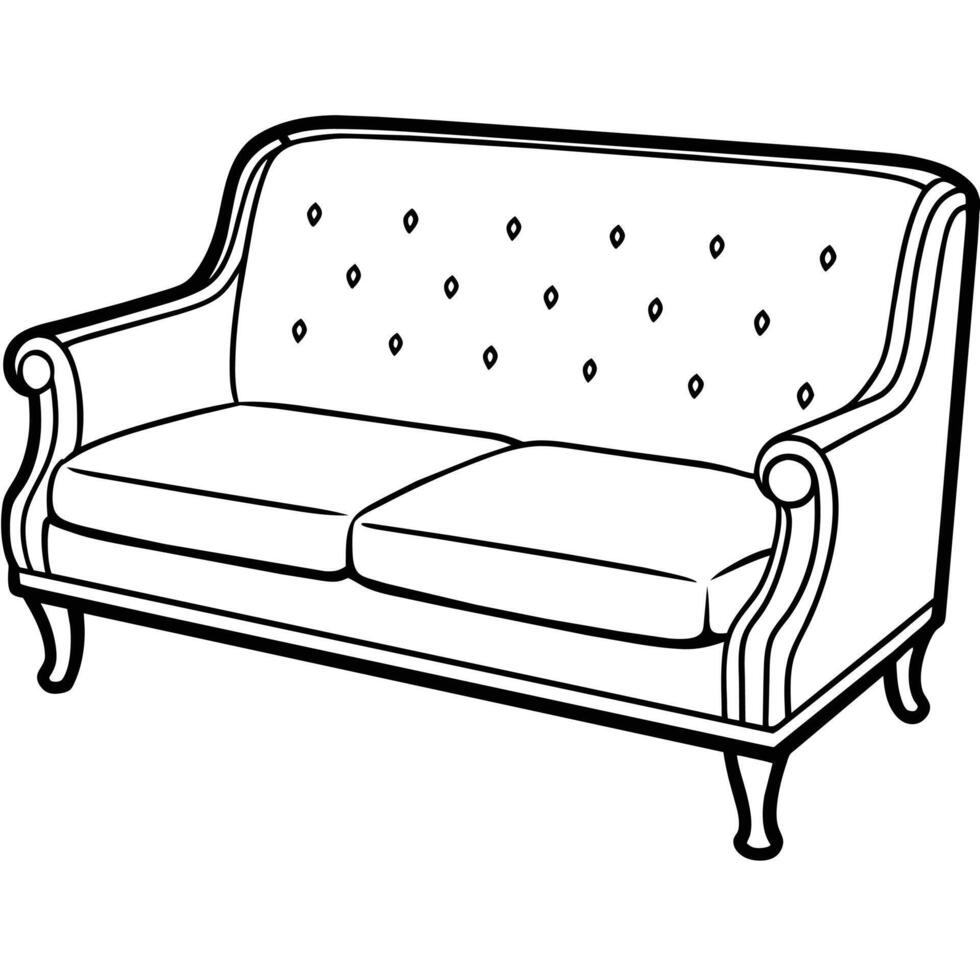 line illustration of furniture product, sofa vector