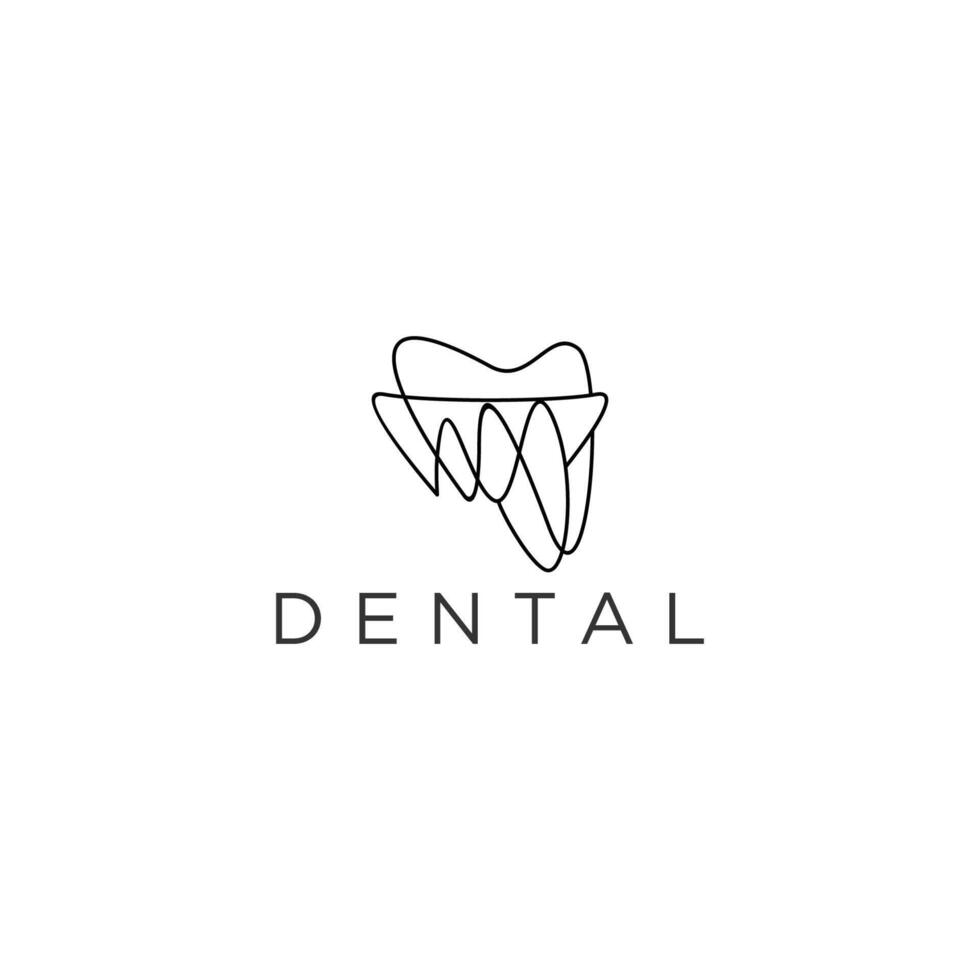 Dental Logo, Elegant Luxury with simple line art. vector