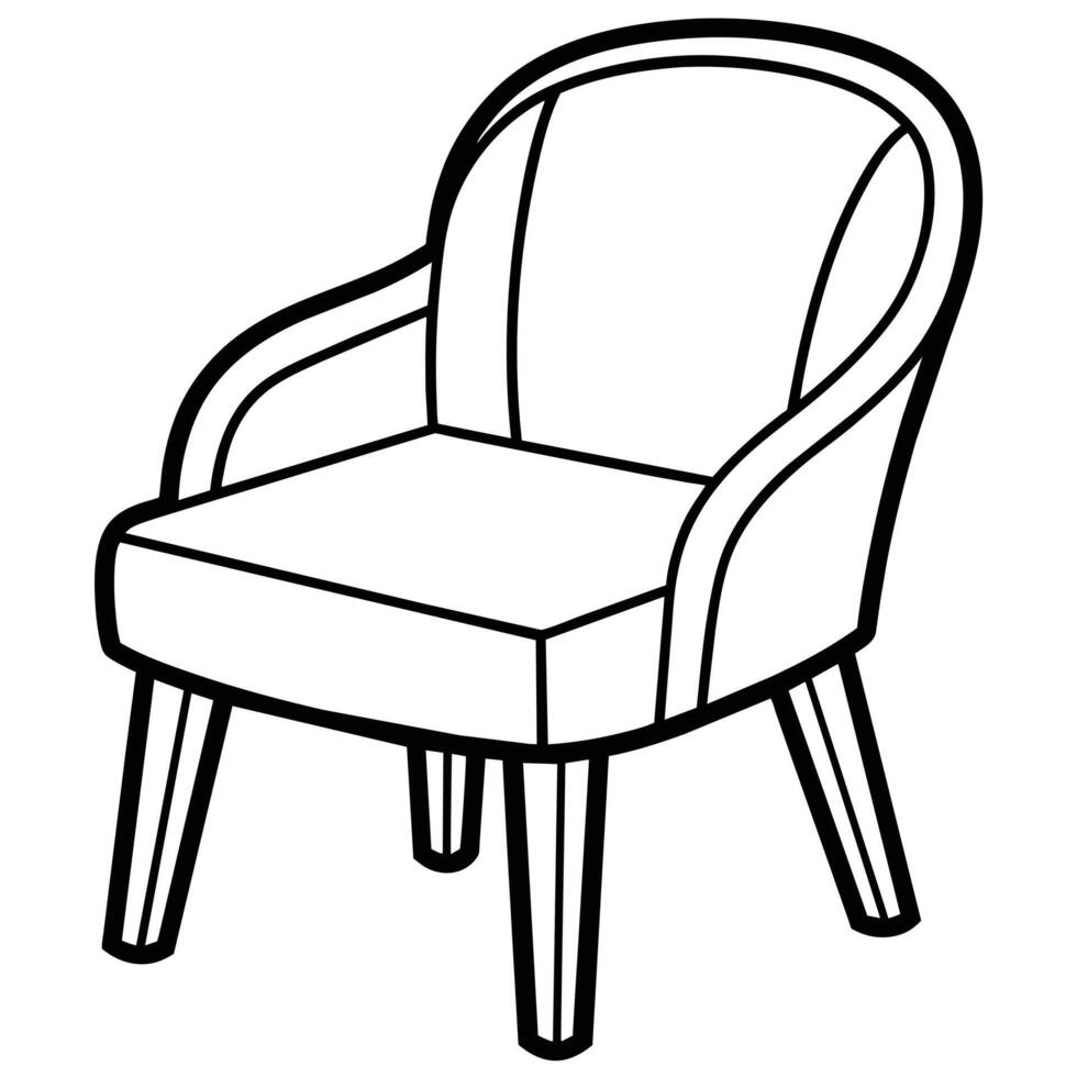 line illustration of furniture product, chair vector