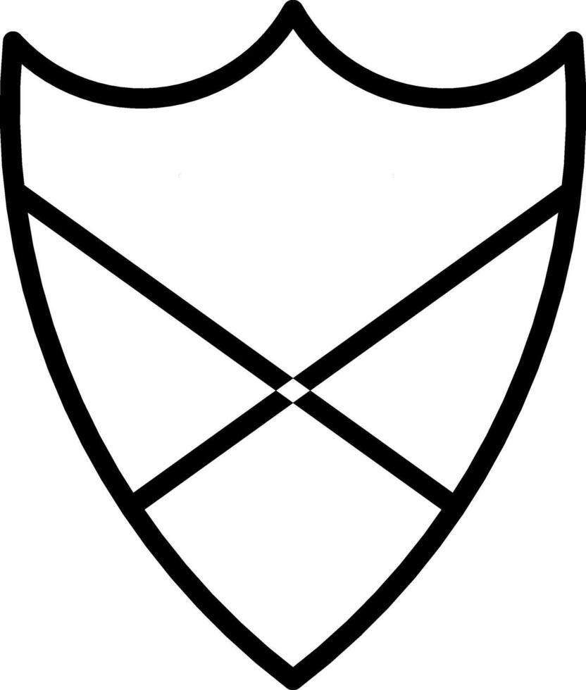 Shield made with simple minimalist lines vector
