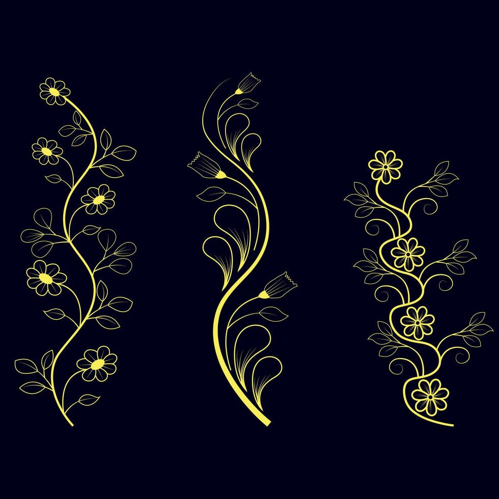Hand drawn flat design flower outline vector