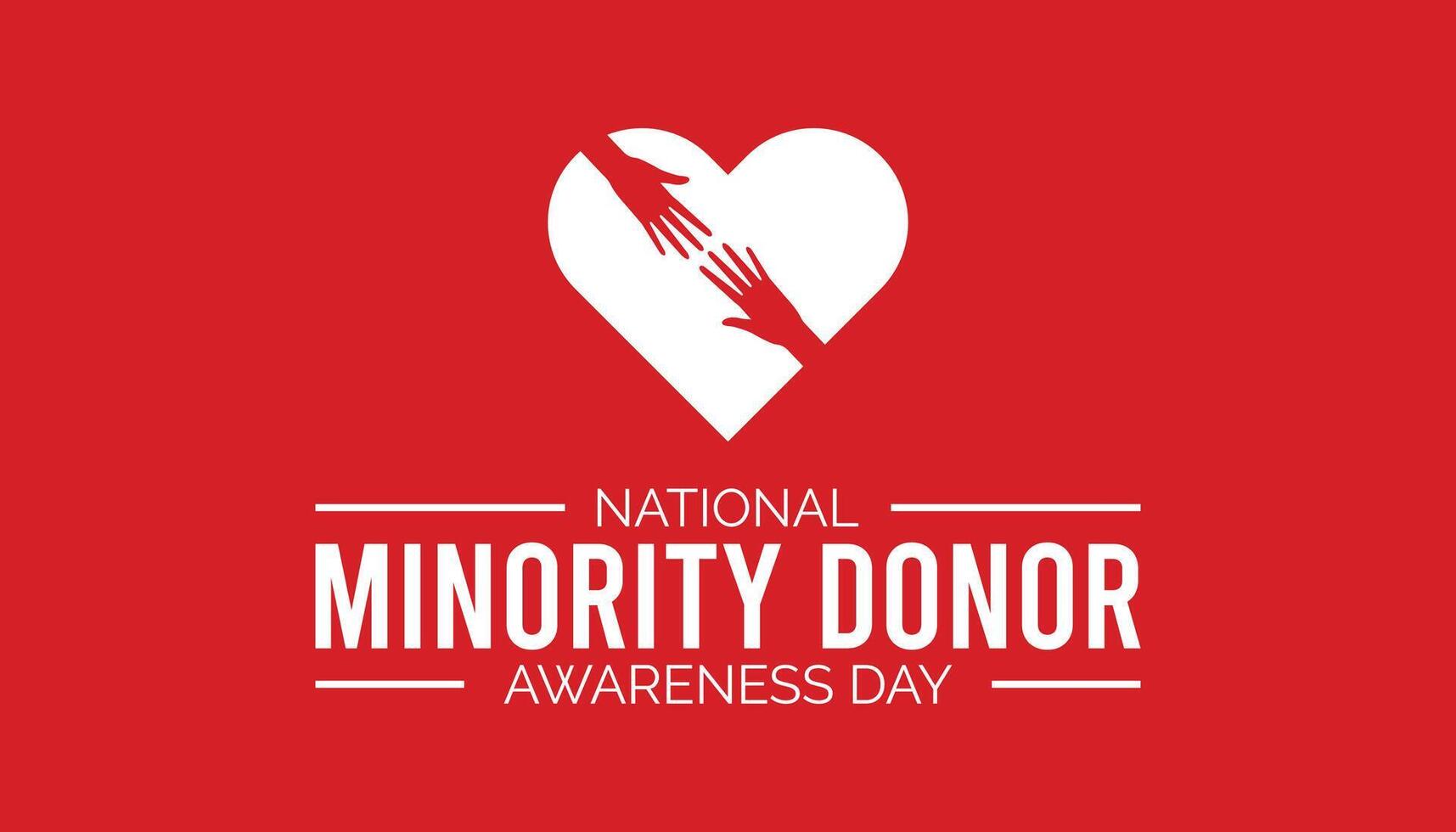 National Minority Donor Awareness Day is observed every year on August.banner design template illustration background design. vector