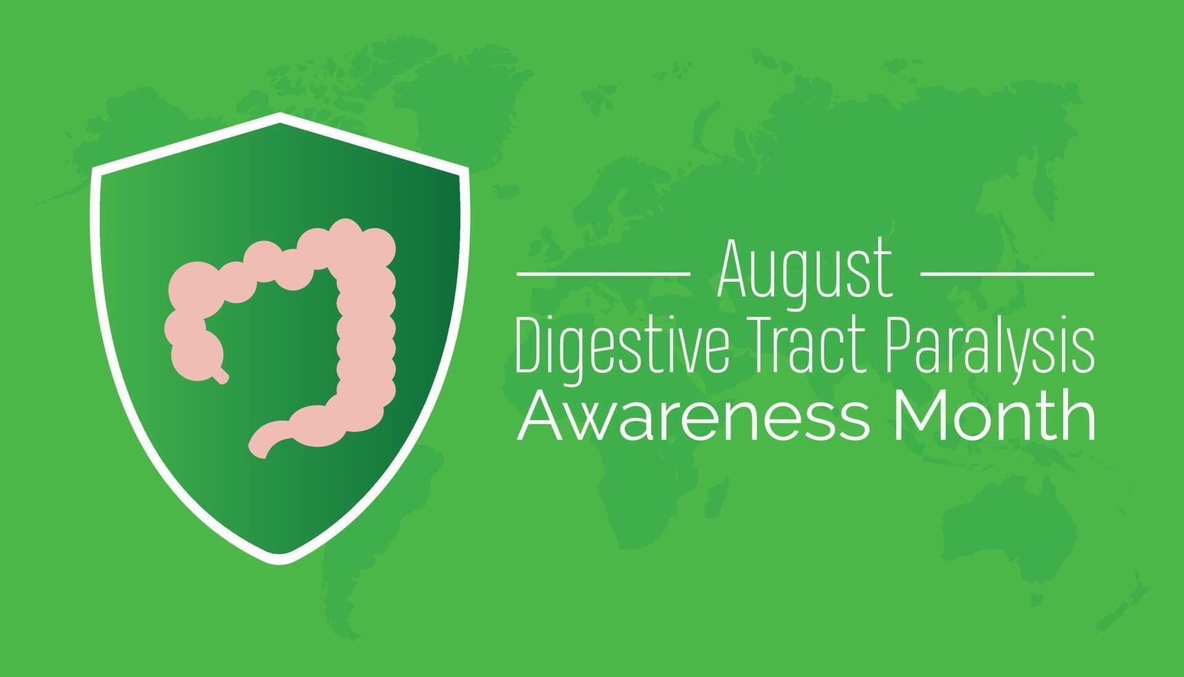 Digestive Tract Paralysis Awareness Month is observed every year on August.banner design template illustration background design. vector