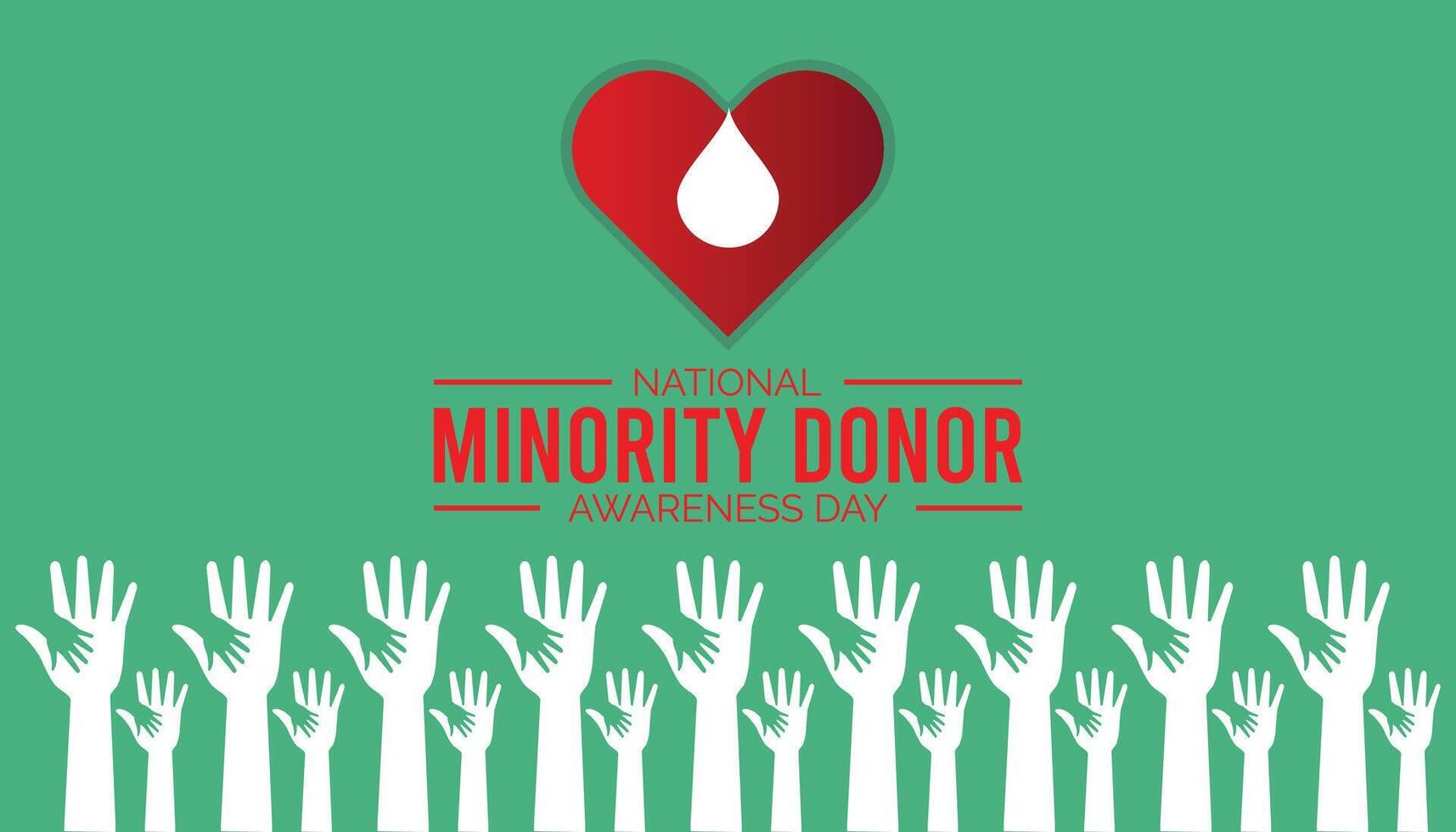 National Minority Donor Awareness Day is observed every year on August.banner design template illustration background design. vector