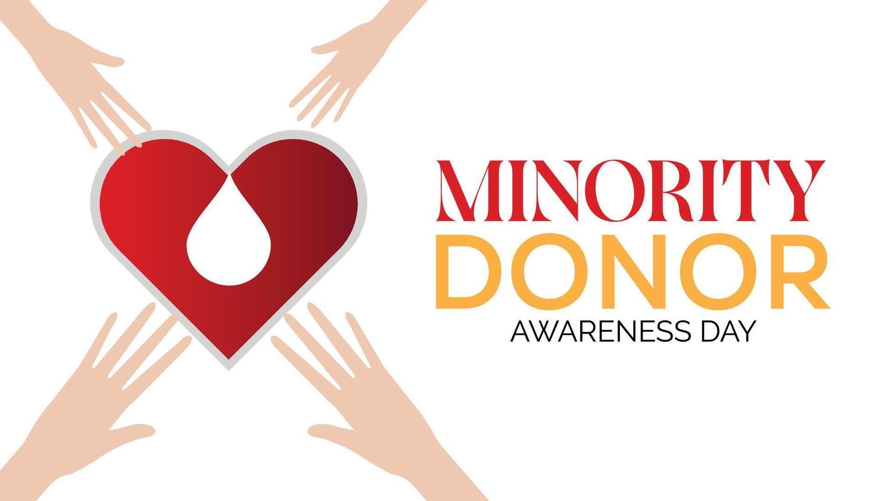 National Minority Donor Awareness Day is observed every year on August.banner design template illustration background design. vector