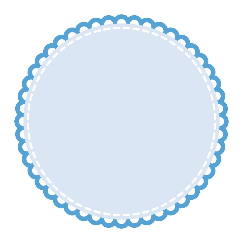 Subtle and Sophisticated Circular Blank Light Blue Sticker Label Design Element vector