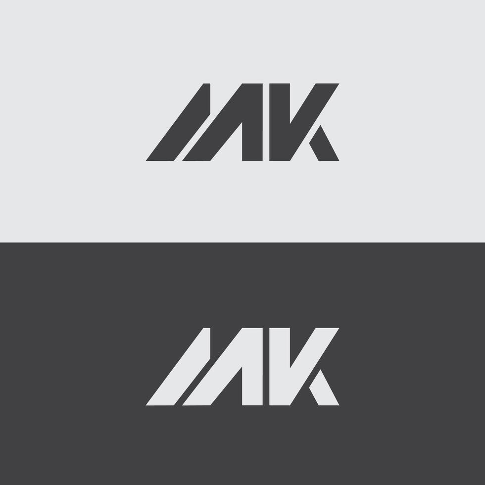 Initial MK Letter Logo Design Template vector