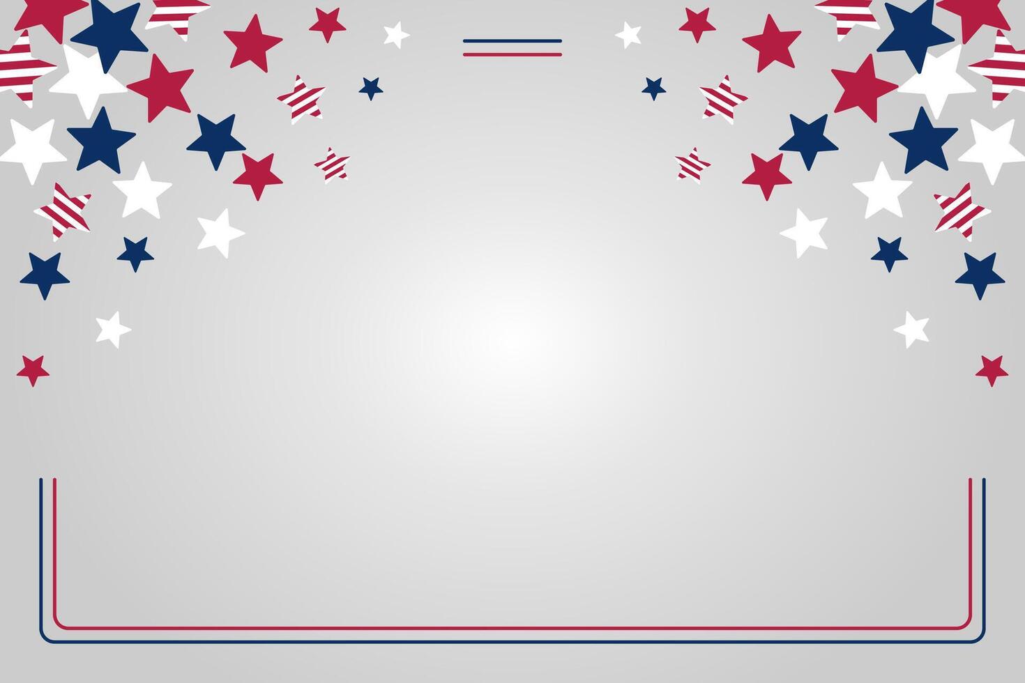 american independence day background, with star decoration. template design for banner, greeting card, presentation, brochure, web, social media. vector