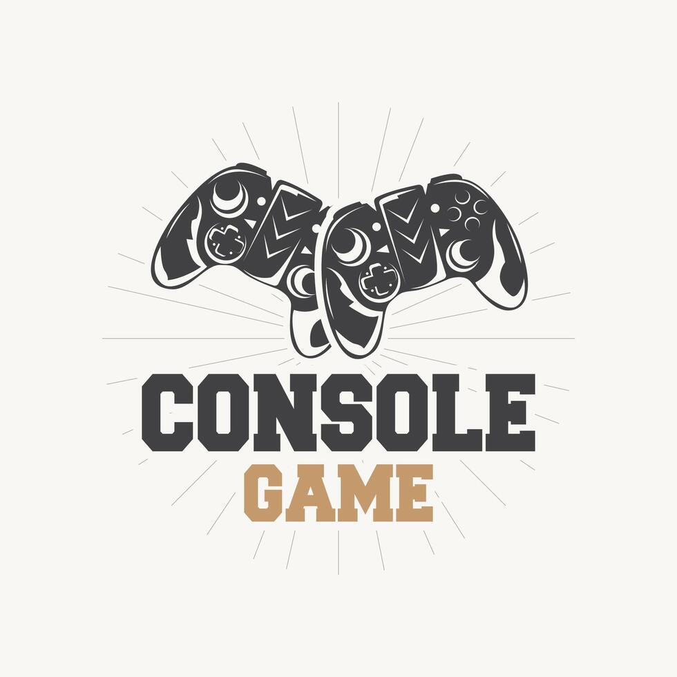 Game Console Logo, Gamer Design Gamepad Illustration Symbol Template vector