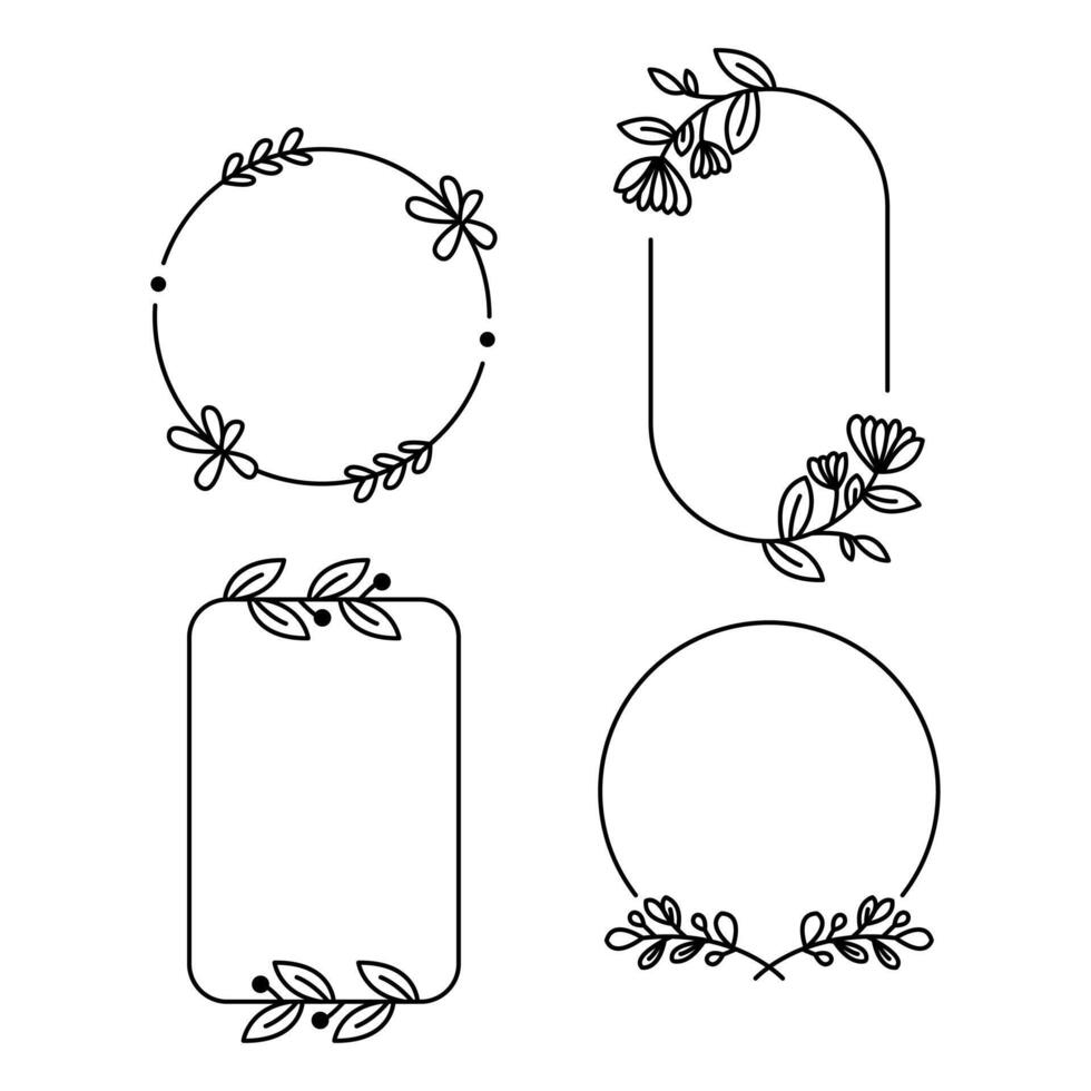 Elegant frames and wreaths vector