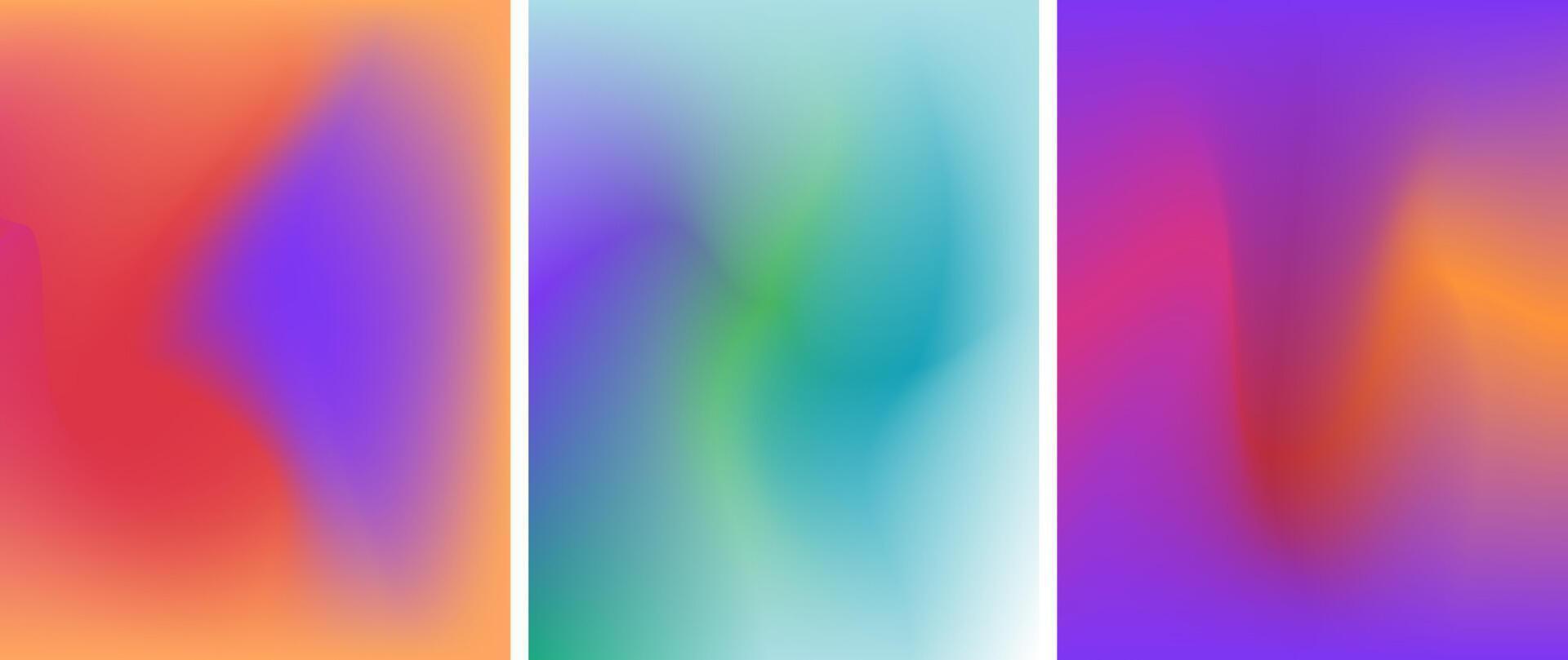Set of background rainbow mesh gradient vector