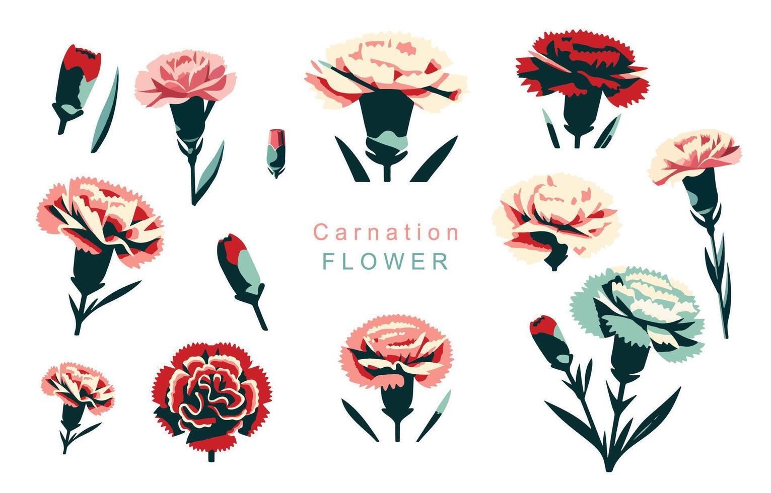 carnation object element.use for mother's day design vector