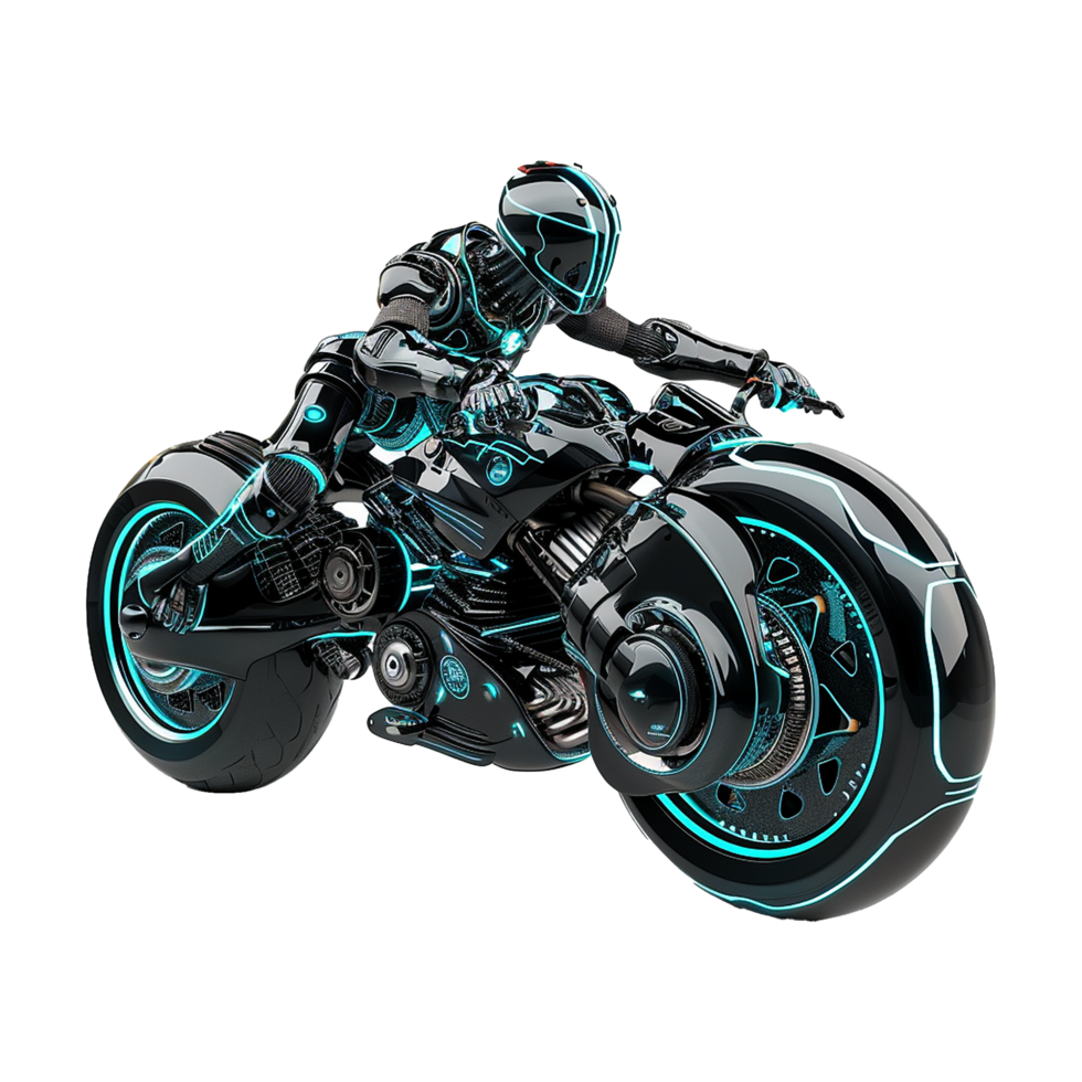 Futuristic motorbike isolated on transparent background png